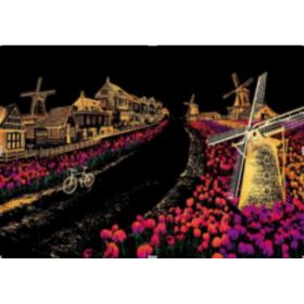 Decorative painting scratch Scraping painting drawing paper world Sightseeing pictures decoration birthday gifts drop shipping (Option: F)
