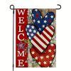 4th Of July Patriotism Linen Double Sided Garden Flag (12''x18''); Home Decor; Anniversary Independence Day Outdoor Decor; Yard Decor; Garden Dec