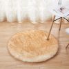 1pc Fluffy Imitation Wool Round Area Rug, Suede Fleece Bottom Long Imitation Wool Rug, Acrylic 80% Polyester 20%, 2.36inch Long Wool