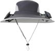 Solar Fan Hat Rechargeable 2Detachable Solar Fans,Water-Repellent Wide Brim Bucket Hat, Outdoor Camping Hiking Golf Sun Hat