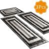 Three-piece kitchen rug set, non-slip and washable, abstract pattern kitchen hallway rug, soft and comfortable, suitable for sinks, floors, entra