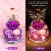 Gifts for Mom Birthday Gifts for Women Preserved Rose Forever Flower in Glass Angel Figurines Fresh Flowers for Delivery Anniversary Mothers Day